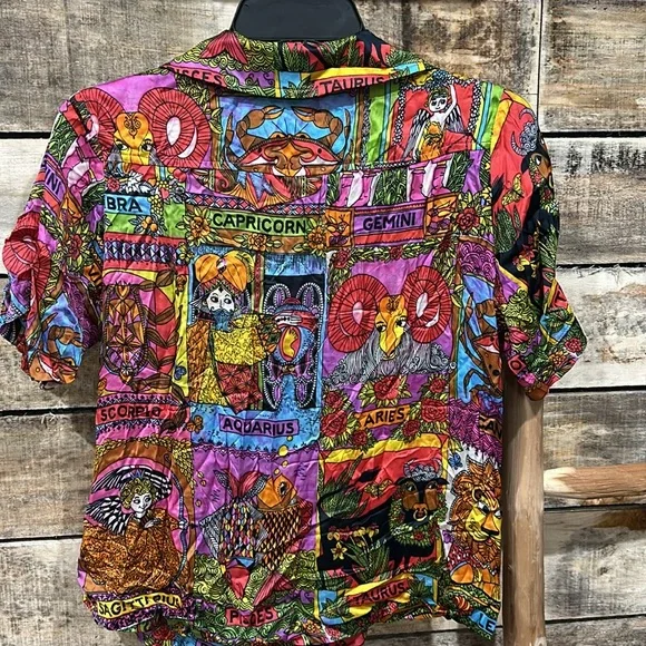 NWT Anthropologie Tiny Postcard Buttondown Blouse in Zodiac Signs Size XS Z508 - Picture 6 of 6